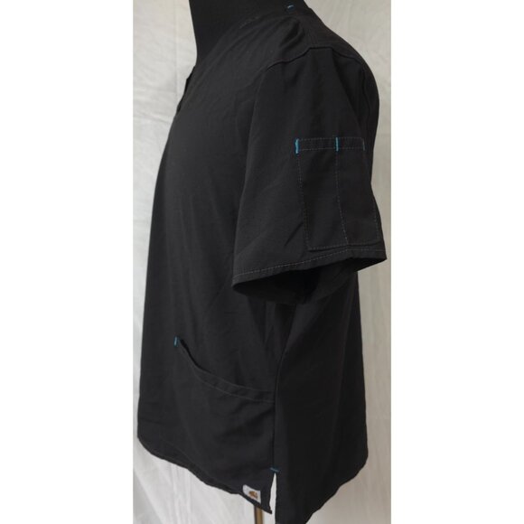 Carhartt Force Womens XL Modern Fit Black Short Sleeve Stretch V-Neck Scrub Top - Picture 4 of 14